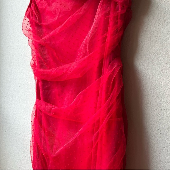 Majorelle Audrina Mini Mesh Dress in Red Size Small - Picture 5 of 14